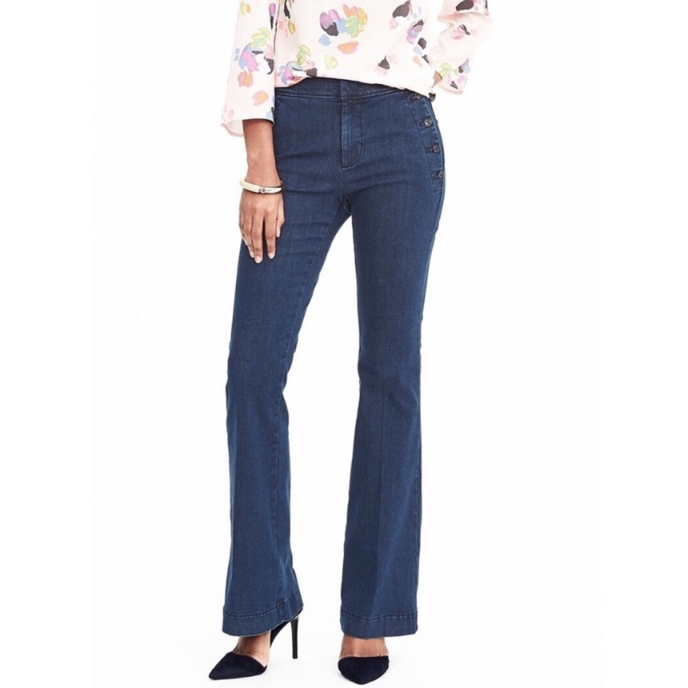 Banana Republic Sailor Flare Side Button Jeans